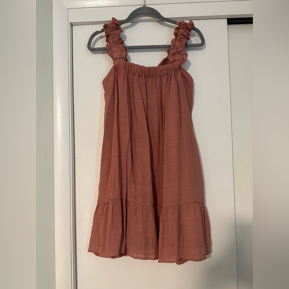 Dust Rose Ruffle Dress - Picture 2 of 3